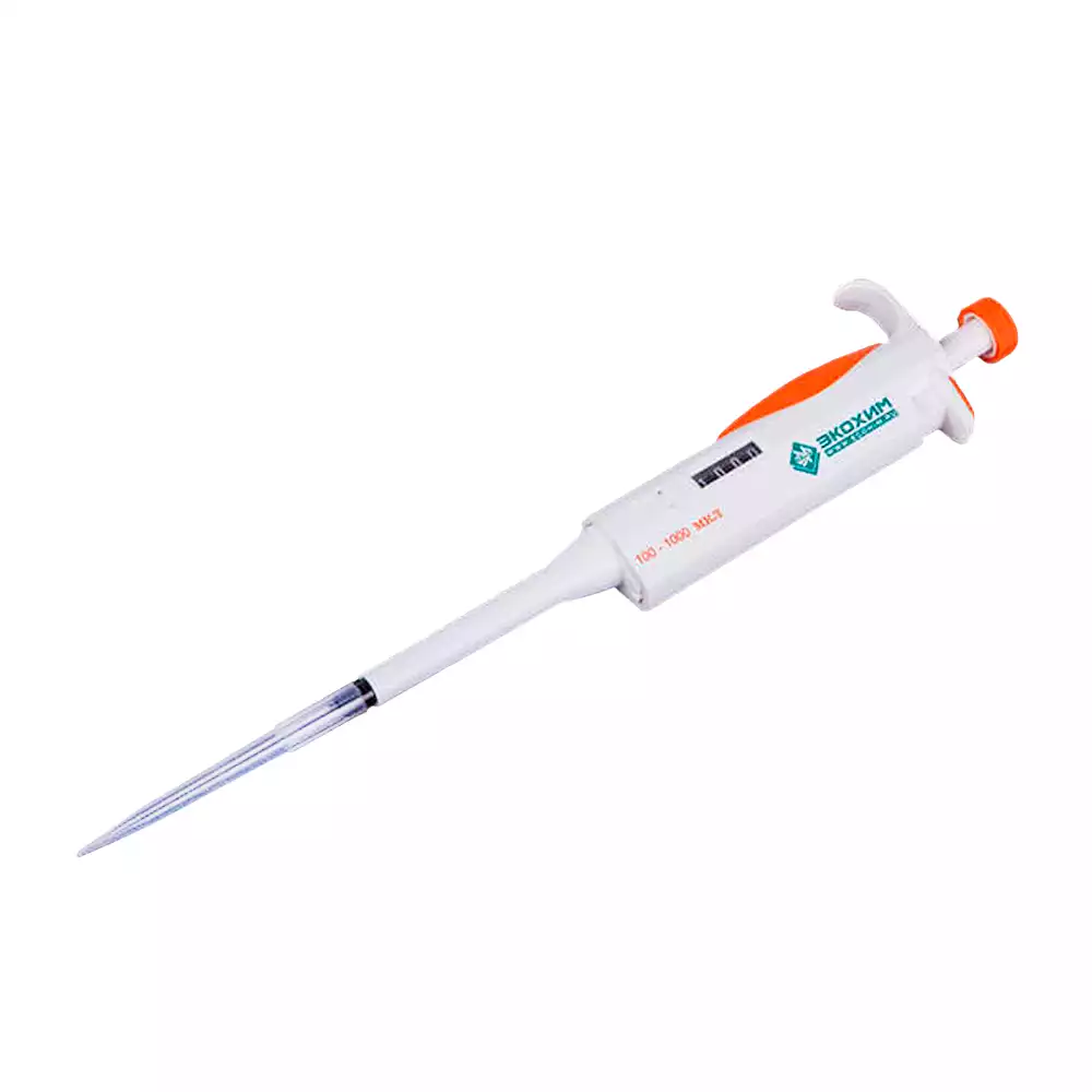 Дозатор 1-канальный ЭКОХИМ-ОП-1-100-1000, переменного объема, объем 100-1000 мкл