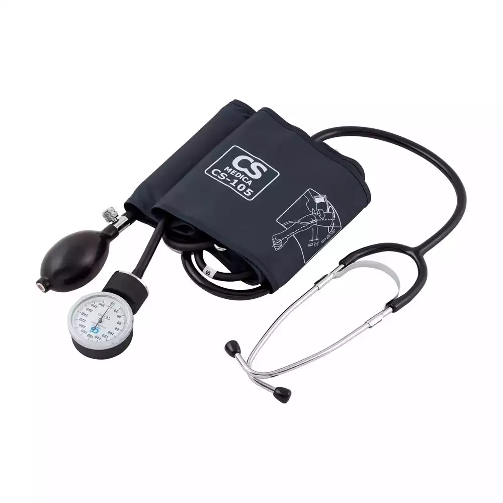 Тонометр СS-105 CS Medica механический, со стандартной манжетой 22-38см, со встроенным фонендоскопом, с поверкой