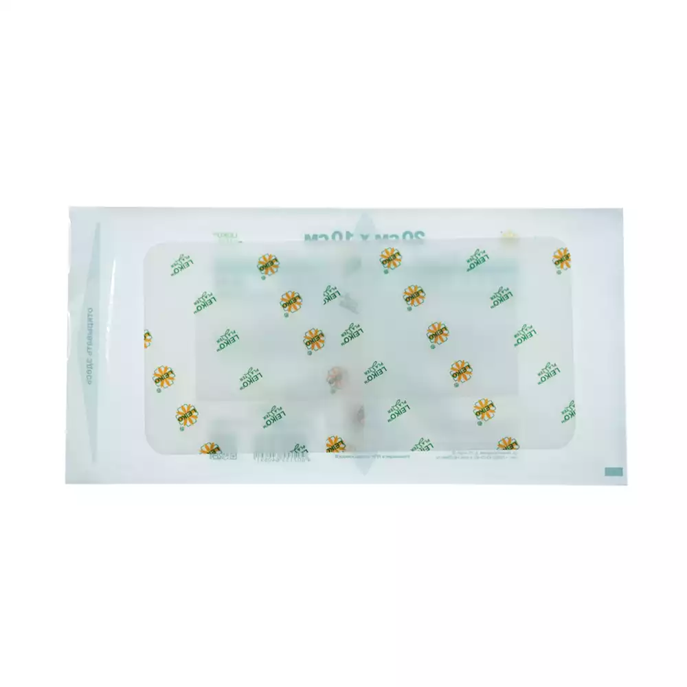 Повязка LEIKO нетканная, абсорбирующая для поверхностных ран, размер 20*10см, стерильная