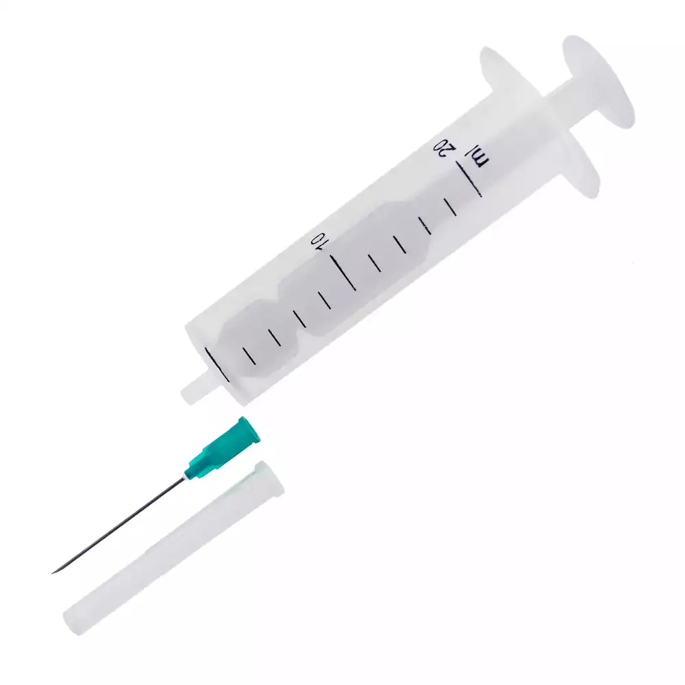 Шприц 20,0мл, 2-х компонентный, игла 21G (0,8*40мм) рядом, стерильный