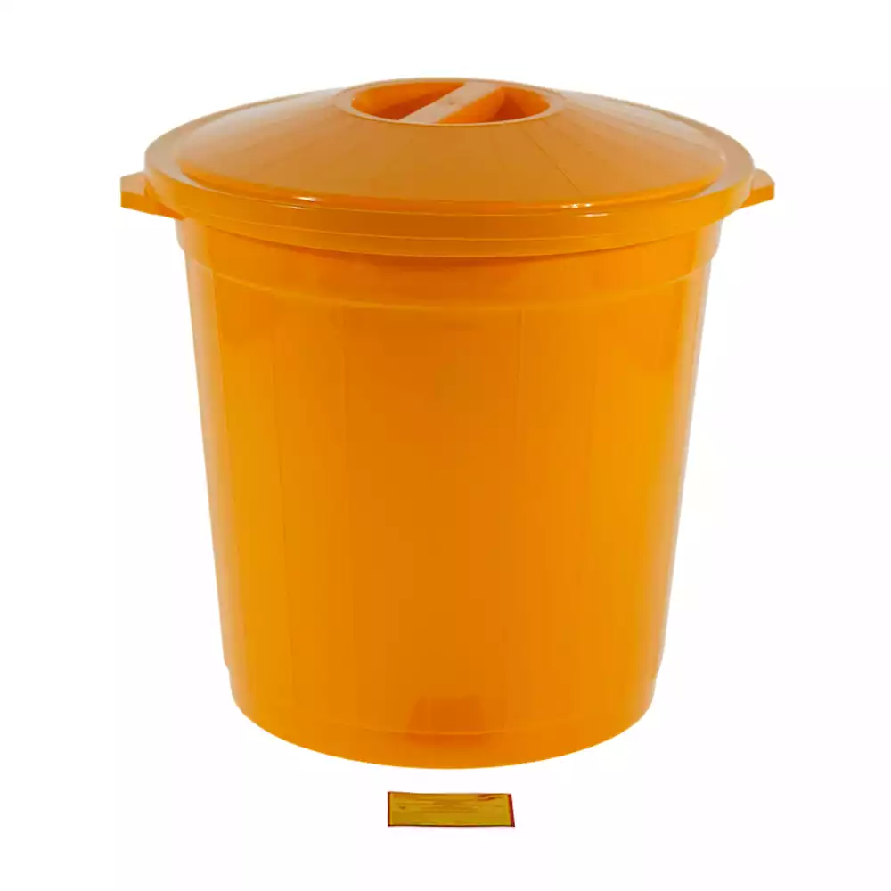 Бак 35,0л МК-03 для сбора, хранения медицинских отходов (класс Б), с крышкой сверху, цвет желтый, многоразовый